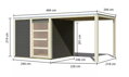 drevený domček KARIBU QUBIC 1 + prístavok 240 cm (79848) terragrau LG3523
