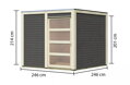 drevený domček KARIBU QUBIC 1 (79846) terragrau LG3524
