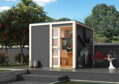 drevený domček KARIBU QUBIC 1 (79846) terragrau LG3524