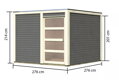 drevený domček KARIBU QUBIC 2 (89394) terragrau LG3525