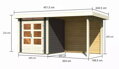 drevený domček KARIBU KANDERN 1 + prístavok 235 cm vrátane zadnej steny (23608) terragrau LG3530