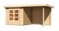 drevený domček KARIBU KANDERN 2 + prístavok 235 cm vrátane zadnej steny (23610) natur LG3534