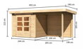 drevený domček KARIBU KANDERN 2 + prístavok 235 cm vrátane zadnej steny (23610) natur LG3534