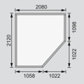 drevený domček KARIBU SCHWANDORF 3 (73468) terragrau LG3890