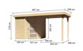 drevený domček KARIBU SCHWANDORF 3 + prístavok 240 cm (77738) natur LG3891