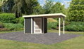 drevený domček KARIBU SCHWANDORF 3 + prístavok 240 cm (77739) terragrau LG3892