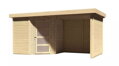 drevený domček KARIBU SCHWANDORF 3 + prístavok vrátane zadnej a bočnej steny 240 cm (77740) natur LG3895