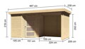 drevený domček KARIBU SCHWANDORF 3 + prístavok vrátane zadnej a bočnej steny 240 cm (77740) natur LG3895