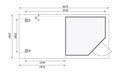 drevený domček KARIBU SCHWANDORF 3 + prístavok vrátane zadnej a bočnej steny 240 cm (77740) natur LG3895