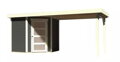drevený domček KARIBU SCHWANDORF 3 + prístavok 280 cm (77743) terragrau LG3898