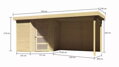 drevený domček KARIBU SCHWANDORF 3 + prístavok 280 cm vrátane zadnej steny (9212) natur LG3899
