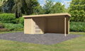drevený domček KARIBU SCHWANDORF 3 + prístavok 280 cm vrátane zadnej steny (9212) natur LG3899