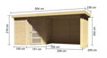 drevený domček KARIBU SCHWANDORF 3 + prístavok 280 cm vrátane zadnej a bočnej steny (77744) natur LG3901