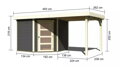 drevený domček KARIBU SCHWANDORF 5 + prístavok 240 cm (77747) terragrau LG3907