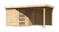 drevený domček KARIBU SCHWANDORF 5 + prístavok 240 cm vrátane zadnej steny (9214) natur LG3908