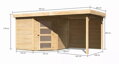 drevený domček KARIBU SCHWANDORF 5 + prístavok 240 cm vrátane zadnej steny (9214) natur LG3908