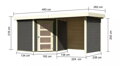 drevený domček KARIBU SCHWANDORF 5 + prístavok 240 cm vrátane zadnej a bočnej steny (77749) terragrau LG3911