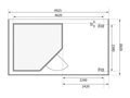 drevený domček KARIBU SCHWANDORF 5 + prístavok 240 cm vrátane zadnej a bočnej steny (77749) terragrau LG3911