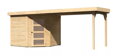drevený domček KARIBU SCHWANDORF 5 + prístavok 280 cm (77750) natur LG3914