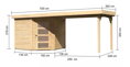 drevený domček KARIBU SCHWANDORF 5 + prístavok 280 cm (77750) natur LG3914