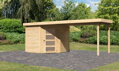 drevený domček KARIBU SCHWANDORF 5 + prístavok 280 cm (77750) natur LG3914