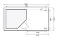 drevený domček KARIBU SCHWANDORF 5 + prístavok 280 cm (9217) terragrau LG3915
