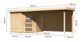 drevený domček KARIBU SCHWANDORF 5 + prístavok 280 cm vrátane zadnej steny (9218) natur LG3916