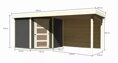 drevený domček KARIBU SCHWANDORF 5 + prístavok 280 cm vrátane zadnej steny (9219) terragrau LG3917