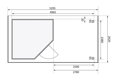 drevený domček KARIBU SCHWANDORF 5 + prístavok 280 cm vrátane zadnej steny (9219) terragrau LG3917