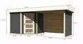 drevený domček KARIBU SCHWANDORF 5 + prístavok 280 cm vrátane zadnej a bočnej steny (9220) terragrau LG3919