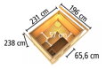 fínska sauna KARIBU HYTTI 3 (93863) natur LG4146