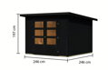 drevený domček KARIBU STOCKACH 4 (10933) čierny LG4444