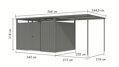 plechový domček KARIBU OSTEN 3 (12522) sivý LG4473