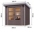 hybridný domček KARIBU JUPITER 3,5B (12304) terragrau / svetlo sivý LG4999