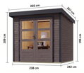 hybridný domček KARIBU JUPITER 3,5B (12305) terragrau / antracit LG5000