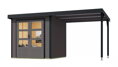 hybridný domček KARIBU JUPITER 3,5B (12376) terragrau / antracit + prístavok 219 cm LG5002