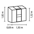 skleník VITAVIA IDA 1300 PC 4 mm zelený
