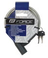 FORCE zámok ECO špirálový s držiakom 120cm / 8mm, číry
