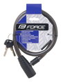 FORCE zámok ECO špirálový bez držiaku 80cm / 12mm, čierny