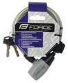 FORCE zámok RON špirálový s držiakom 110cm / 8mm, číry
