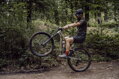 FORCE dres MTB ANGLE, krátky rukáv, army