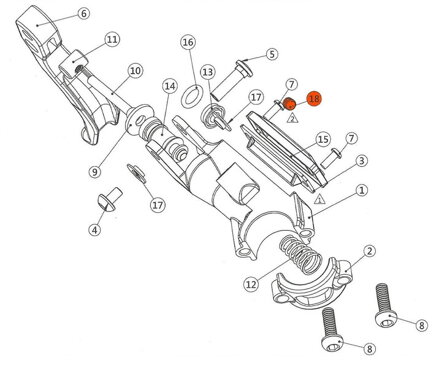 Odvzdušňovacia skrutka M5x6mm (hydr.brzda Extend)