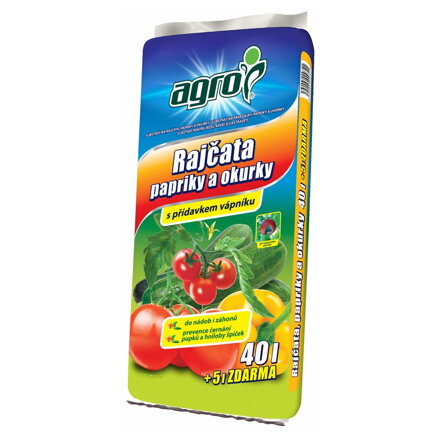 AGRO Substráty na rajčiny, papriky a uhorky 40 + 5 l ZADARMO