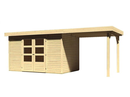 drevený domček KARIBU ASKOLA 4 + prístavok 240 cm (73247) natur