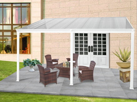 hliníková pergola LANITPLAST WALL 43 biela + bronz PC