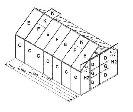 náhradné presklenie pre skleník VITAVIA URANUS 8300 PC 4 mm