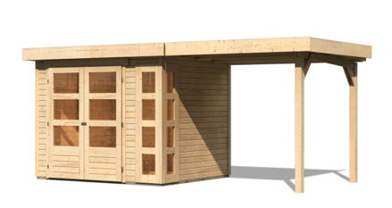 drevený domček KARIBU KERKO 3 + prístavok 240 cm (82932) natur LG2952