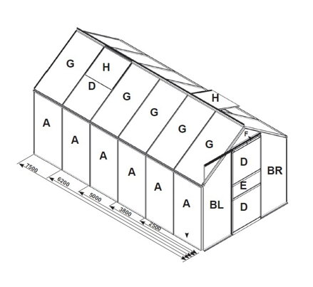 náhradné presklenie pre skleník VITAVIA VENUS 2500 PC 4 mm LG3058