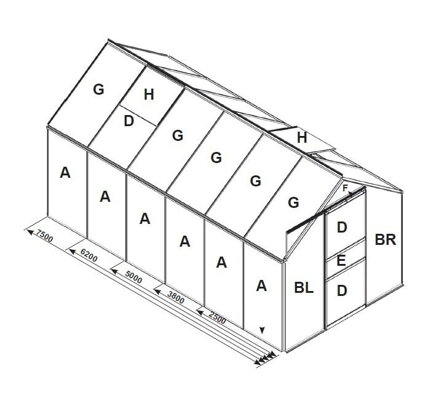 náhradné presklenie pre skleník VITAVIA VENUS 2500 PC 6 mm LG3059