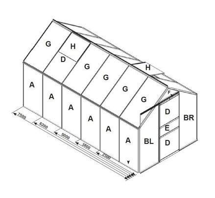 náhradné presklenie pre skleník VITAVIA VENUS 3800 PC 6 mm LG3061